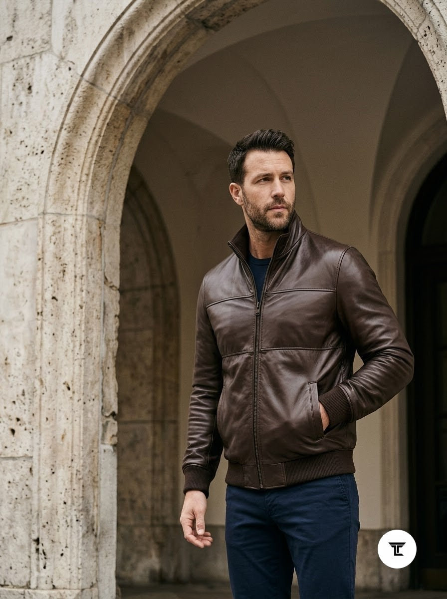 Taj Heritage Pioneer Washed Leather Bomber