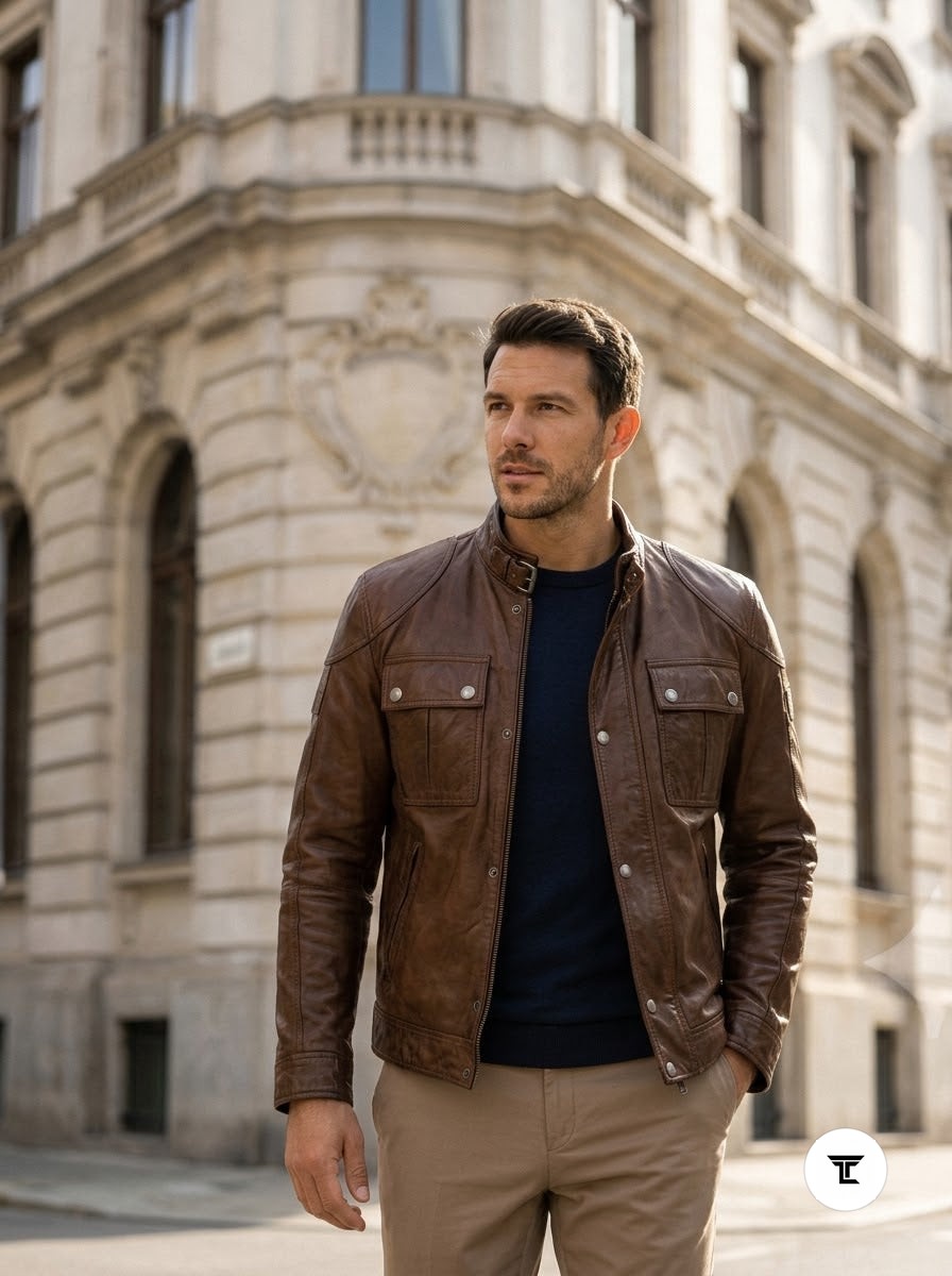 Taj Signature Daytona Biker Leather Jacket