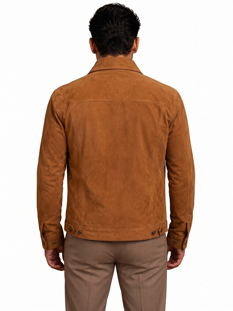 Avor Tan Brown Suede Leather Jacket TENBROWN