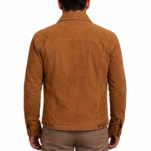 Avor Tan Brown Suede Leather Jacket TENBROWN