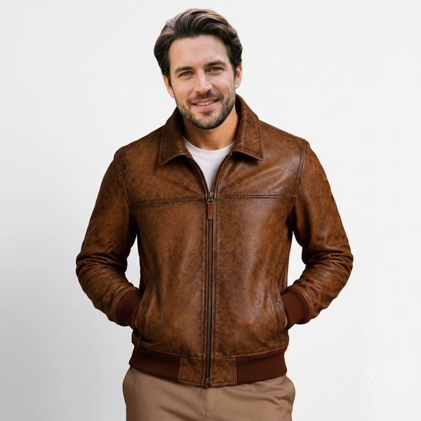 Mauritius Leather Biker Jacket red