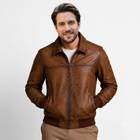 Edinburgh Tan Brown Leather jacket TEN BROWN