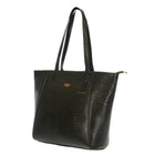 Women's Croco Pattern Shoulder Bag - Stylish and Spacious Bag with Big Compartment