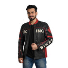 Men Solid Biker Leather Jacket By Taj Leather