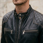 Taj Bespoke Hudson Black Leather Casual Shirt Jacket