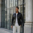Taj Signature Vanguard Quilted Shoulder Leather Jacket