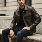 Taj Artisan Serengeti Dark Espresso Multi-Pocket Leather Safari Jacket - View 1000166653