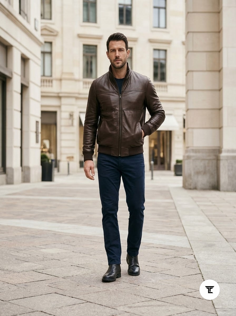 Taj Heritage Pioneer Washed Leather Bomber