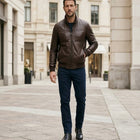 Taj Heritage Pioneer Washed Leather Bomber