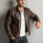 Taj Heritage Durango Distressed Leather Cafe Racer