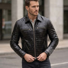 Taj Artisan Milan Black Crocodile Pattern Leather Overshirt - View 1000166377
