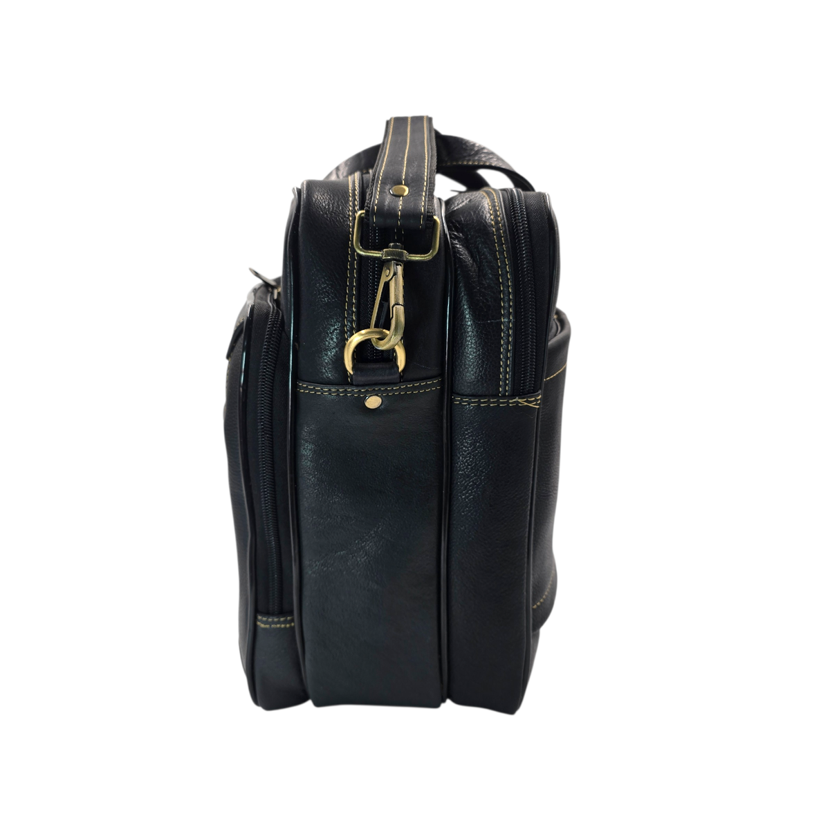 Genuine Leather Double Fold Laptop Bag for Men - Office Bag - Fits Up to 14/15.6/17 Inch.