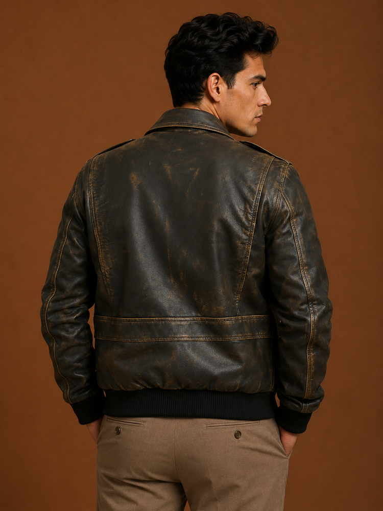 Tond Rubbuf bomber jacket  dark brown