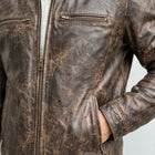 Taj Heritage Durango Distressed Leather Cafe Racer