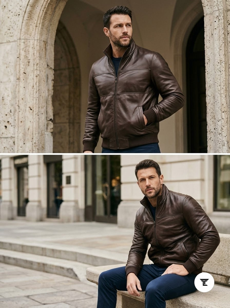 Taj Heritage Pioneer Washed Leather Bomber