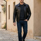 Taj Signature Croc-Embossed Exotic Leather Zip Jacket