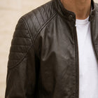Taj Signature Ghost Rider Ribbed Biker Jacket