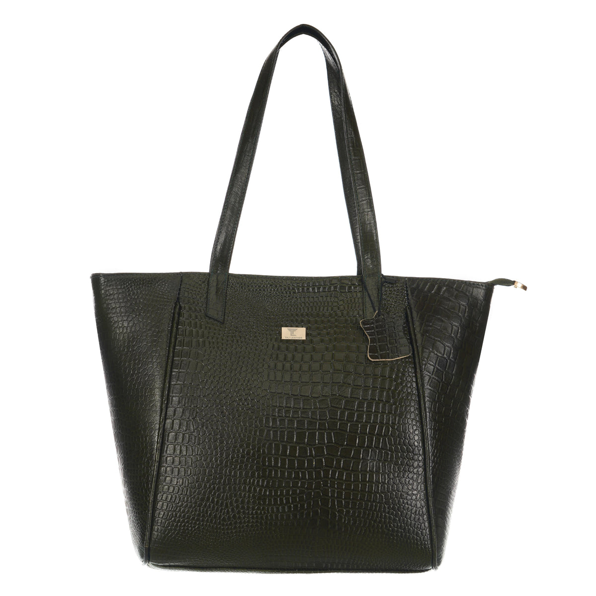 Women's Croco Pattern Shoulder Bag - Stylish and Spacious Bag with Big Compartment