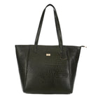 Women's Croco Pattern Shoulder Bag - Stylish and Spacious Bag with Big Compartment