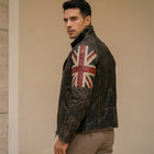 Taj Heritage Britannia Vintage Union Jack Leather Biker Jacket - View 1000166371