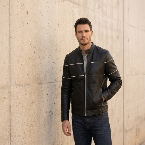 Taj Signature Velocity Piped Racing Jacket Close-up 1