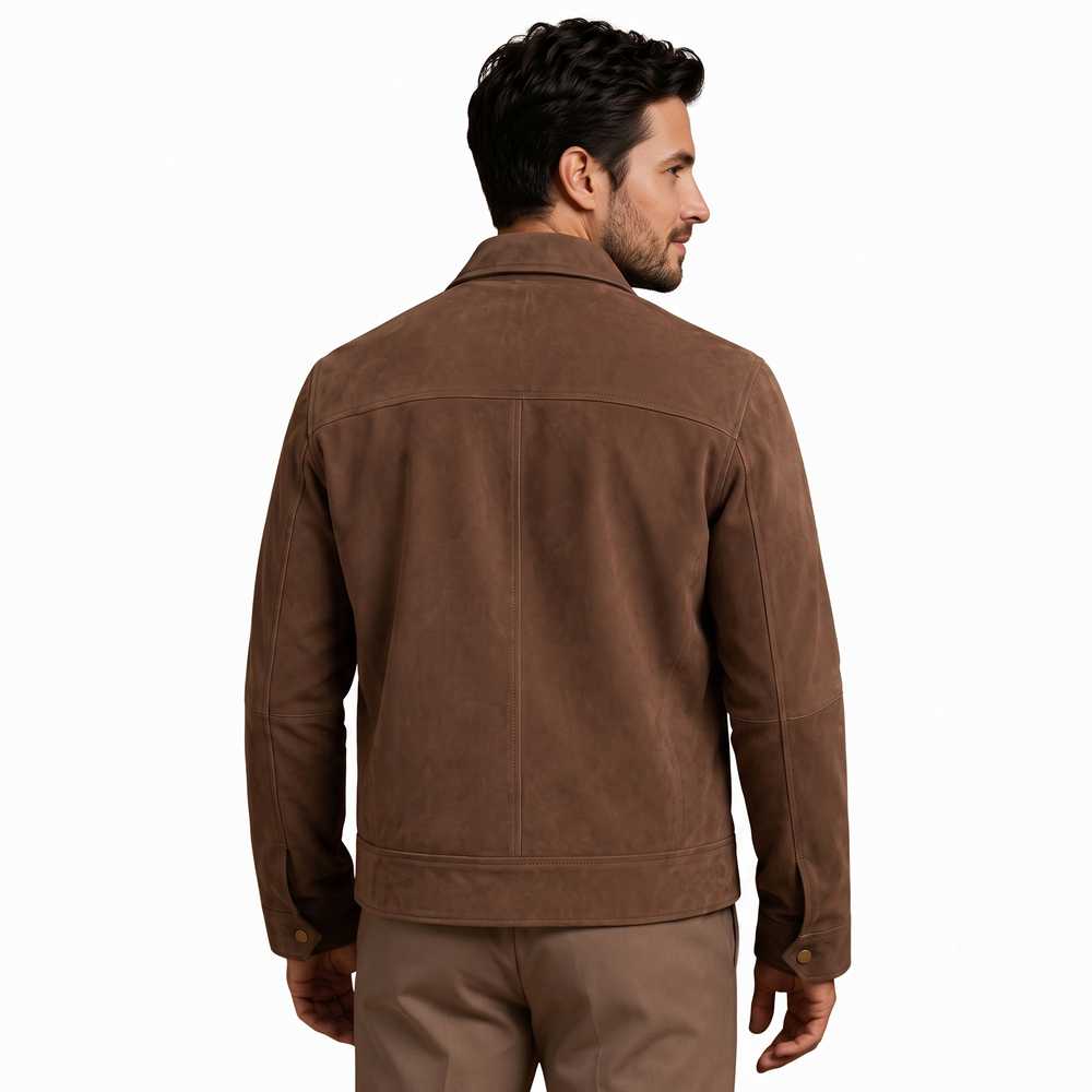 Suede Solid Leather Biker Jacket