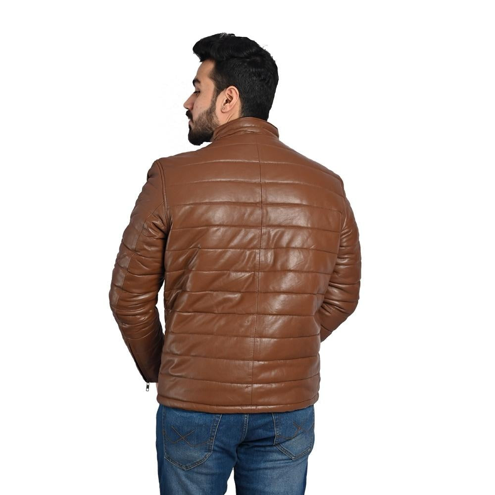 Men's Puffer Leather Jacket – 100% Pure Leather – Handmade Craftsmanship