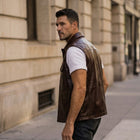 Taj Heritage Ranger Brown Leather Utility Gilet Vest