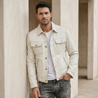 Taj Signature Ivory Suede Safari Utility Overshirt