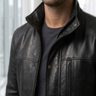 Taj Signature Ghost Rider Ribbed Biker Jacket