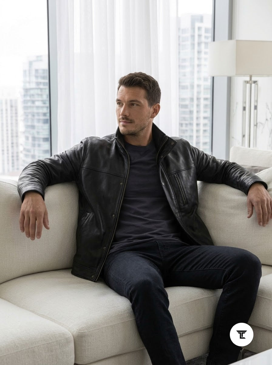 Taj Signature Stealth Minimalist Leather Jacket