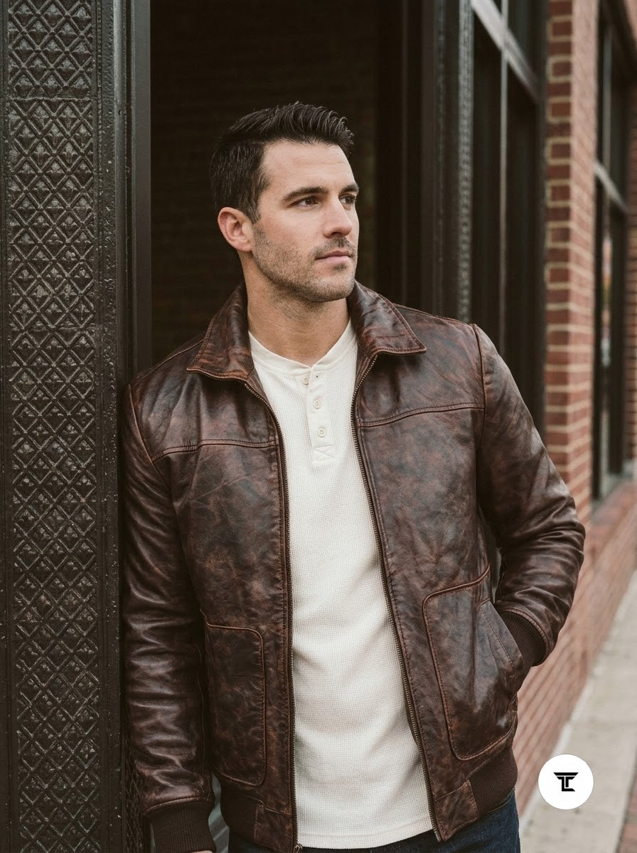 Taj Heritage Dakota Distressed Leather Jacket
