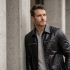 Taj Artisan Milan Black Crocodile Pattern Leather Overshirt - View 1000166373
