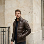 Taj Imperial St. Moritz Brown Channel Quilted Leather Puffer Jacket - View 1000166567