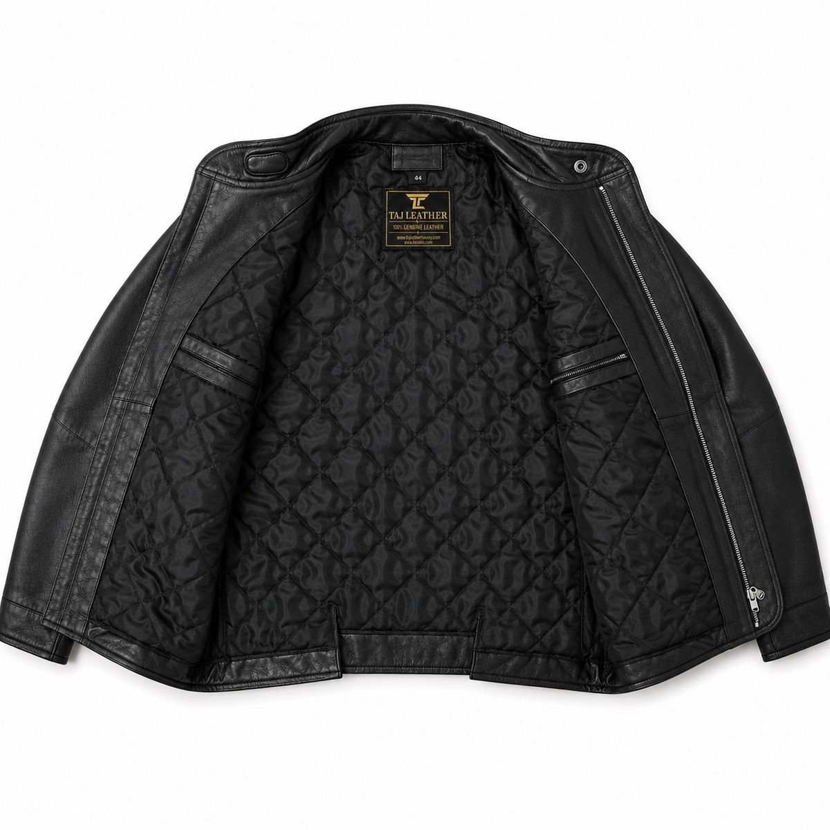 4 Pocket Leather Jacket By Taj leather - Pure Black