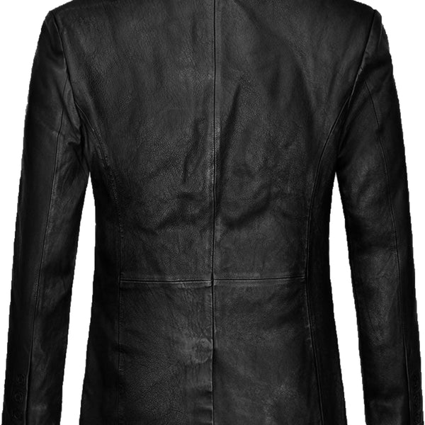 Men's Black Leather Coat - Premium Quality by Taj Leather
