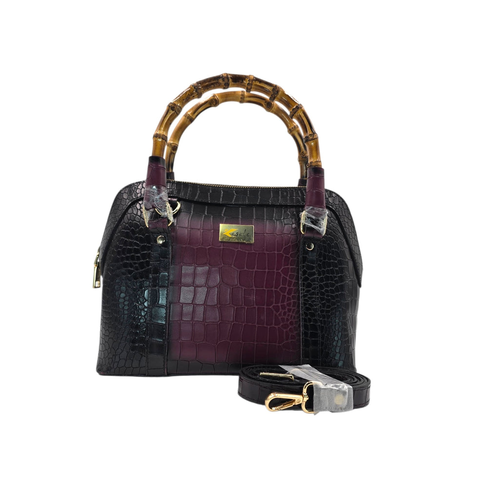 Genuine Leather Handbags with Bamboo handle for Women - Multi-Style Tote, Crossbody, and Top Handle Bag.