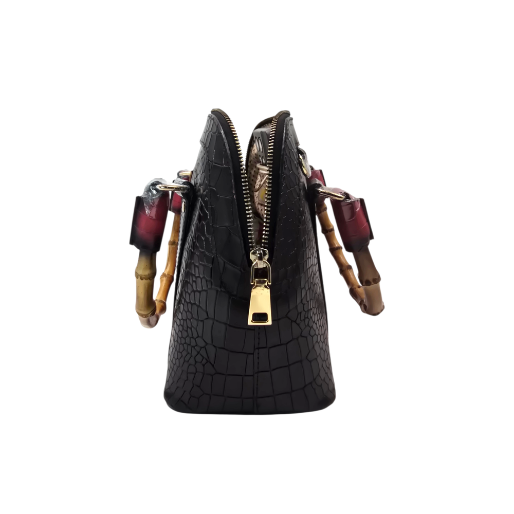 Genuine Leather Handbags with Bamboo handle for Women - Multi-Style Tote, Crossbody, and Top Handle Bag.