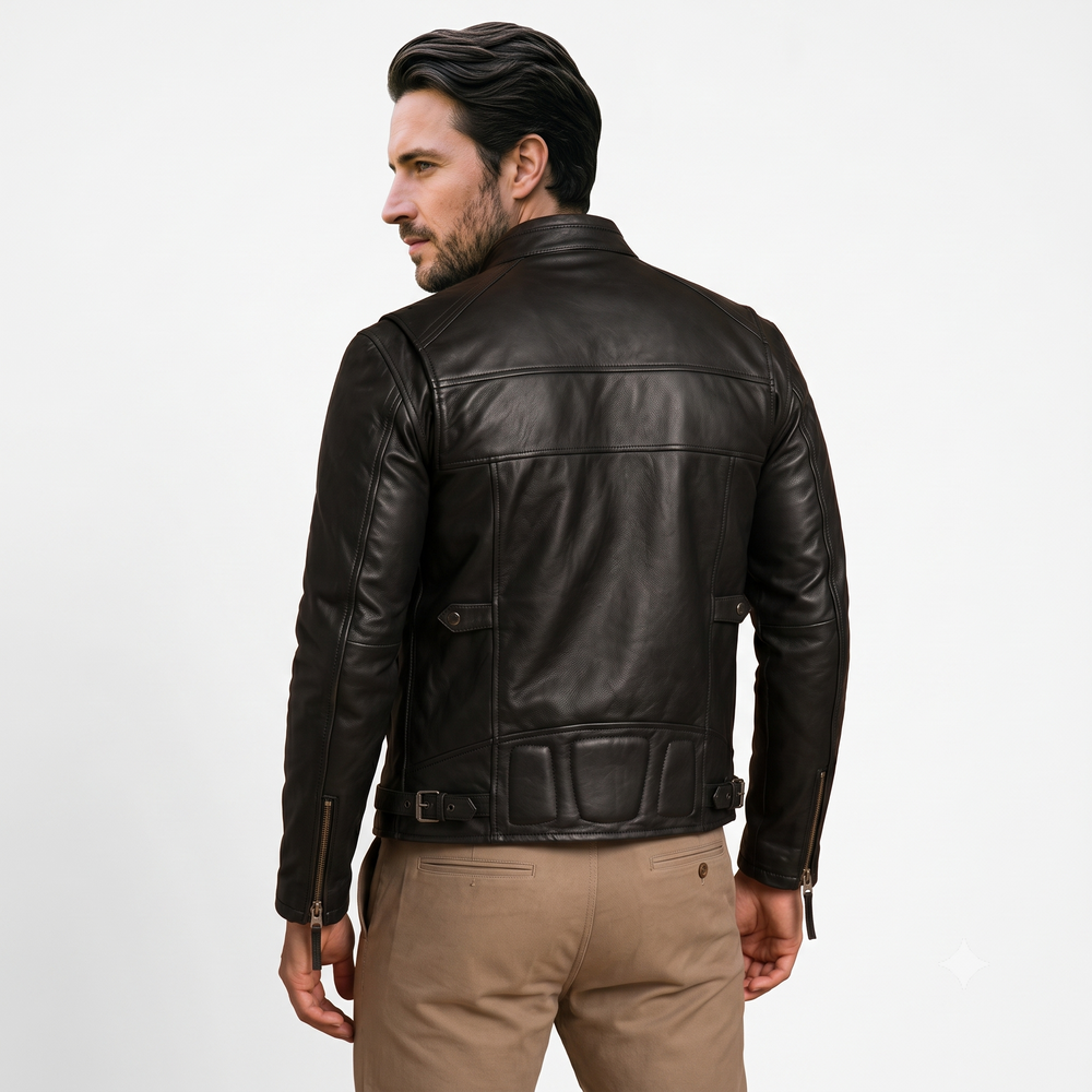 Rider Leather Biker Jacket BLACK