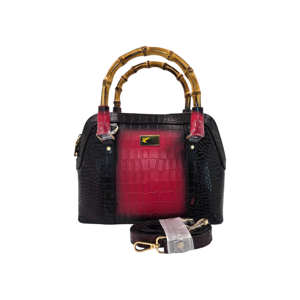 Genuine Leather Handbags with Bamboo handle for Women - Multi-Style Tote, Crossbody, and Top Handle Bag.