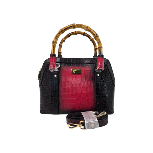 Genuine Leather Handbags with Bamboo handle for Women - Multi-Style Tote, Crossbody, and Top Handle Bag.
