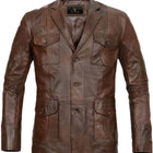 Men's Brown Leather Coat - Premium Quality by Taj Leather