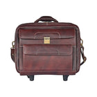 Taj Leather Trolly Suitcase Bag - 100% Leather