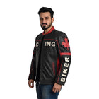 Men Solid Biker Leather Jacket By Taj Leather