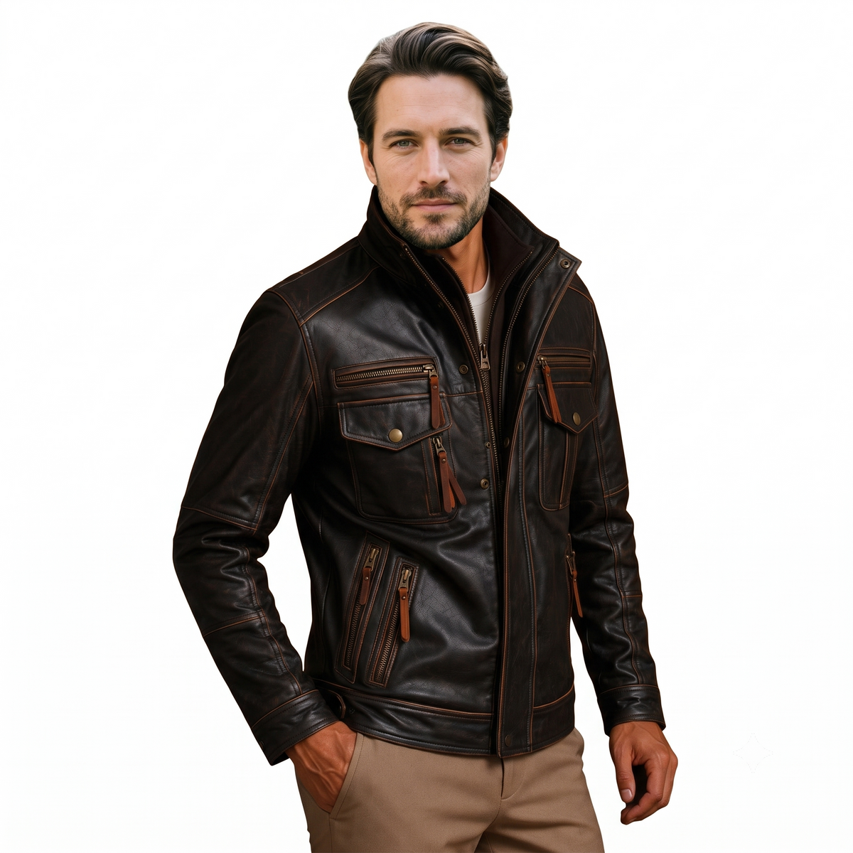 Pandom Rubbuf Leather Jacket black