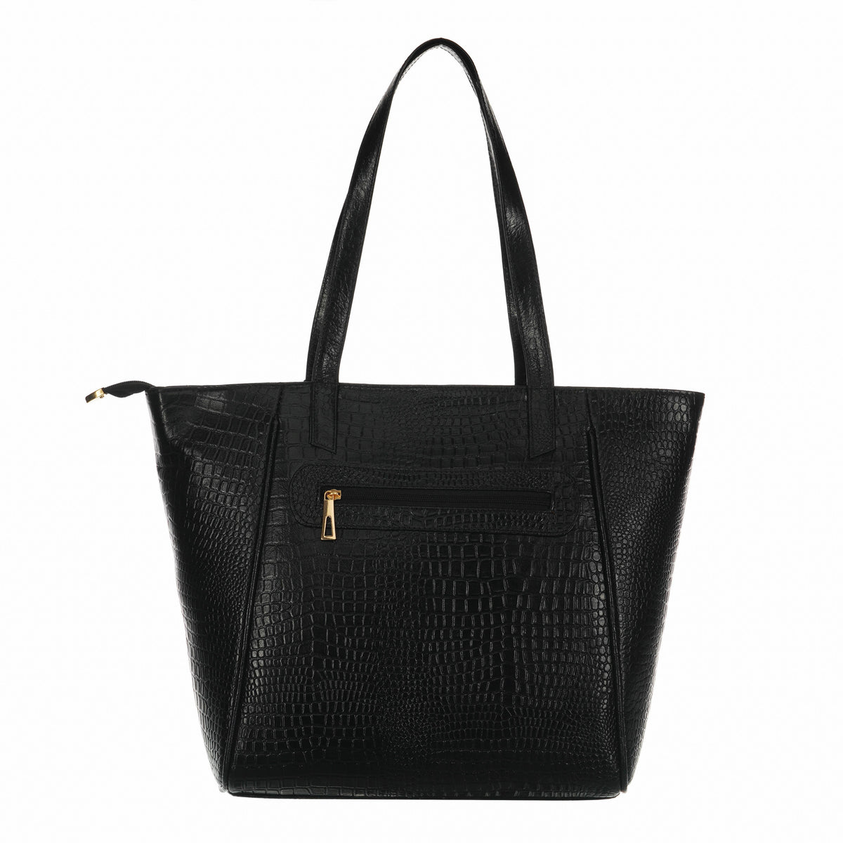 Women's Croco Pattern Shoulder Bag - Stylish and Spacious Bag with Big Compartment