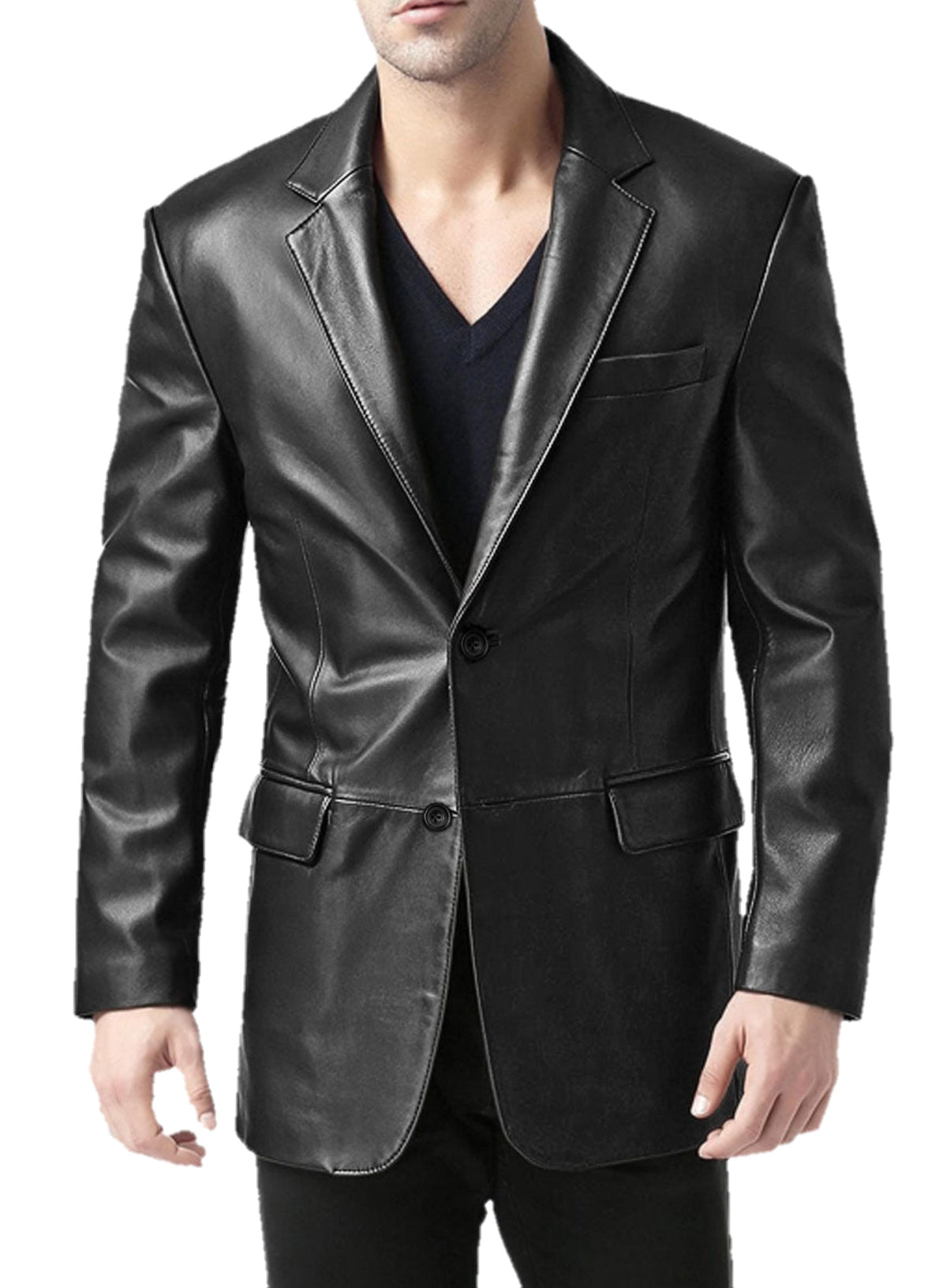 Men's Black Leather Coat - Premium Quality by Taj Leather