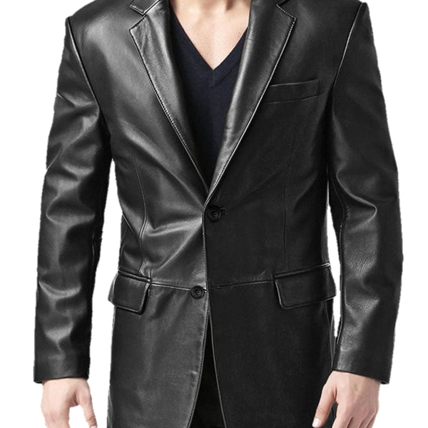 Men's Black Leather Coat - Premium Quality by Taj Leather