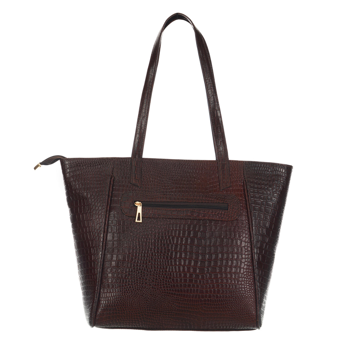 Women's Croco Pattern Shoulder Bag - Stylish and Spacious Bag with Big Compartment