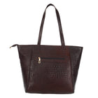 Women's Croco Pattern Shoulder Bag - Stylish and Spacious Bag with Big Compartment